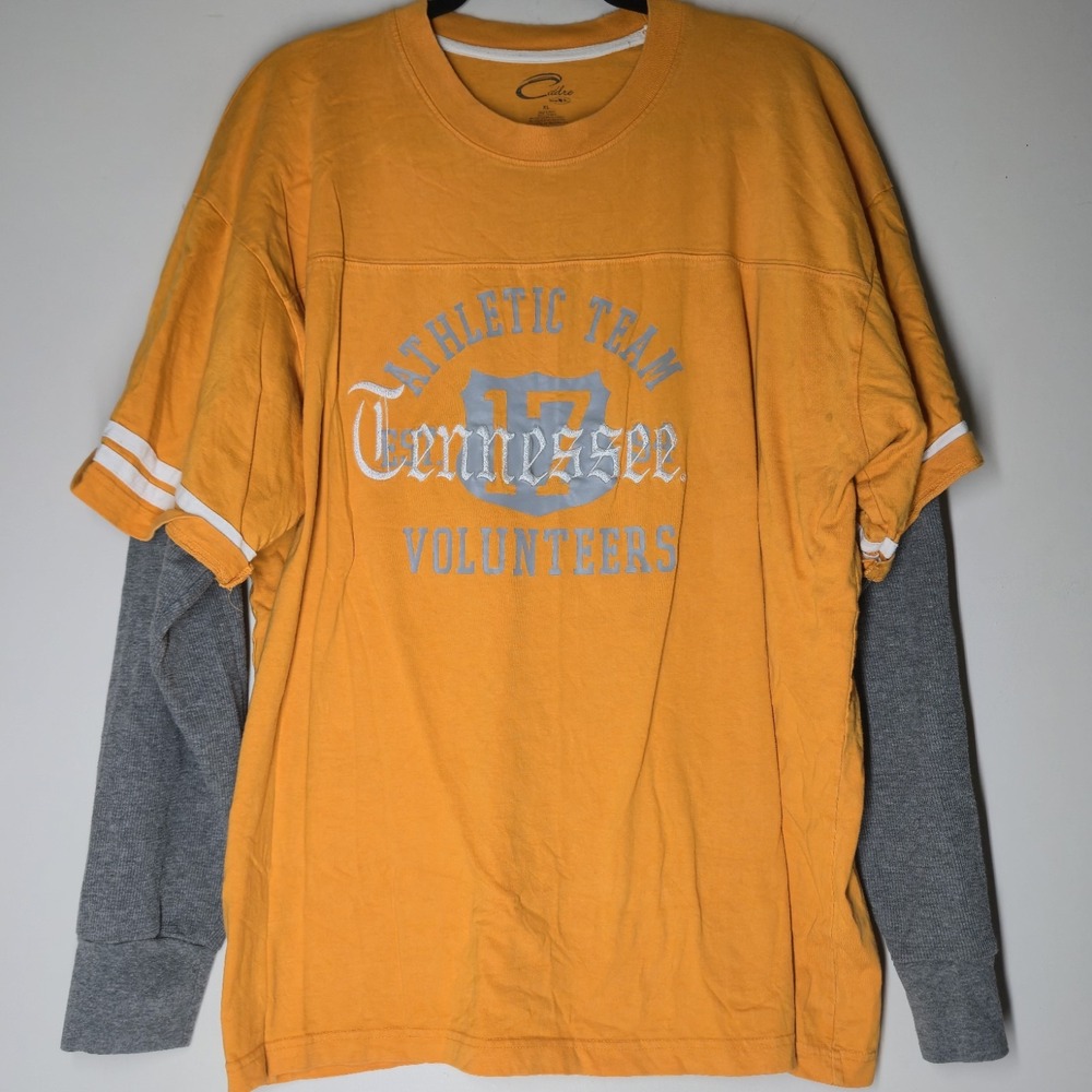 Tennessee Volunteers Long Sleeve Shirt Men's XL Orange Gray Layered Thermal